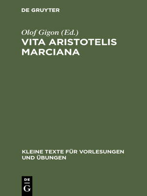 cover image of Vita Aristotelis Marciana